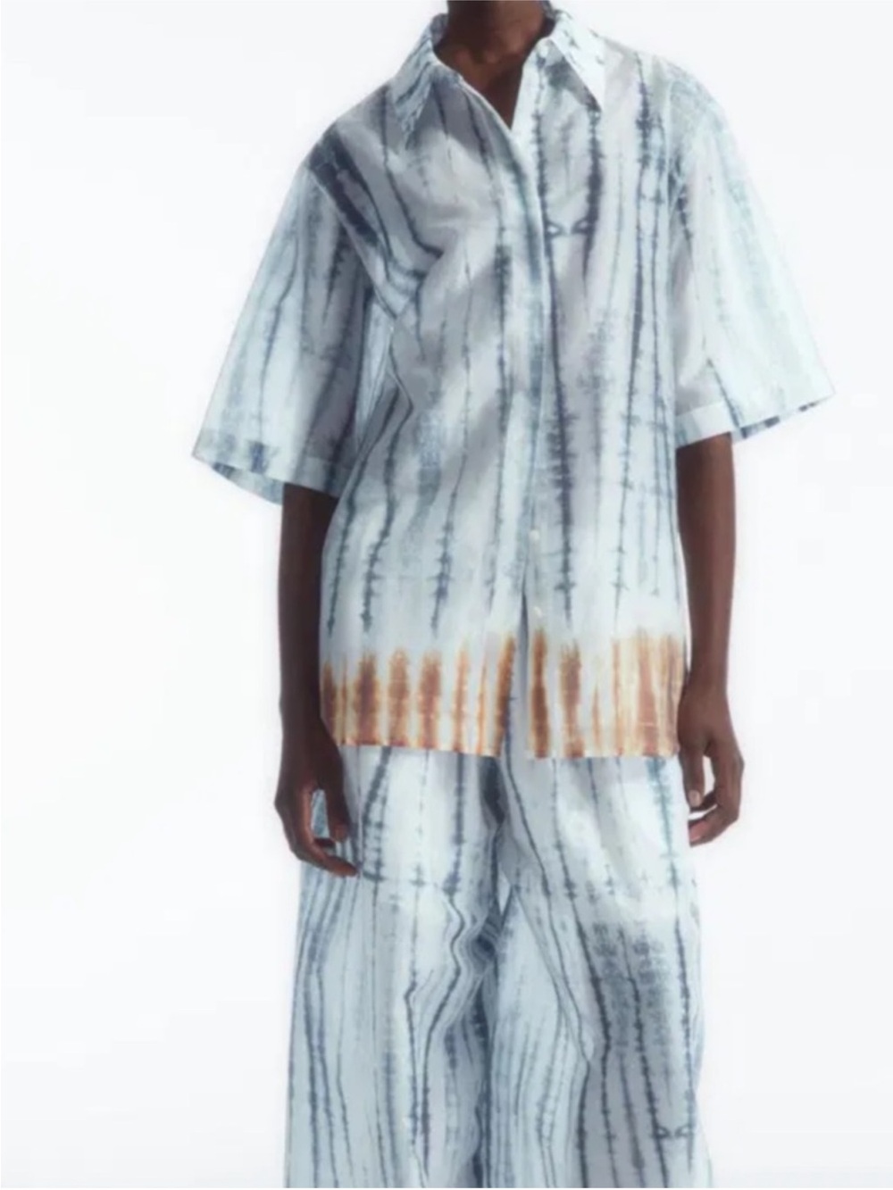 COS Blue and Brown Tie-Dye SET pants and shirt !!!